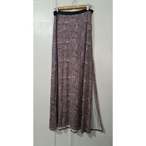 Free People Womens Medium Mauve Purple boho Paisley Maxi festival Stretch